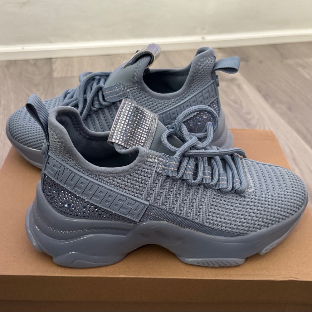 Steve Madden: Women's Maxima Rhinestone Sneakers, Color: Blue, Size: 6.5